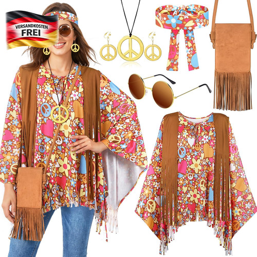 Hippie damen kostüm 70er 80er - kostüm,