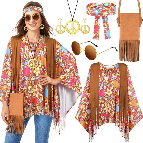 Damen hippie kostüm 70er - kostüm, 80er